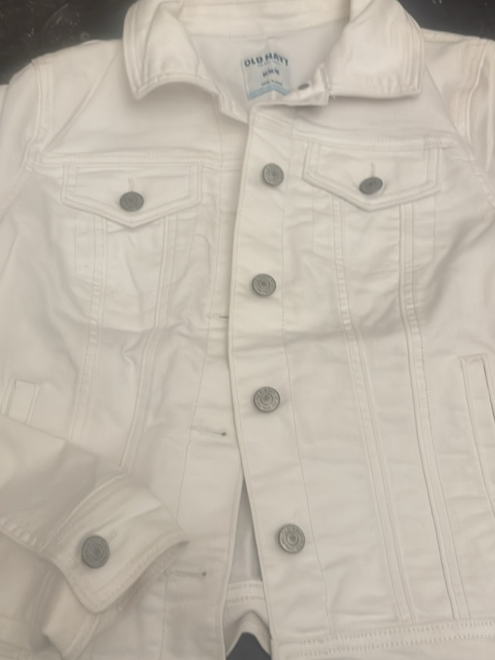 Old Navy White Button-Front Denim Jacket